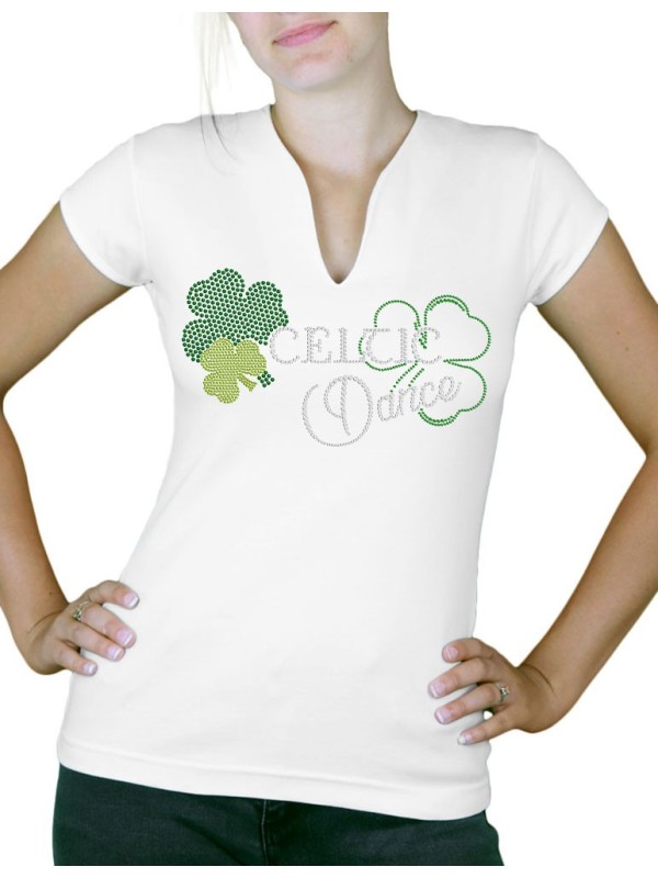 Celtic Dance - T-shirt femme Col V
