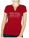 Rock'n Roll miroir - T-shirt femme Col V