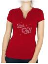 Macaron Rock'n Roll - T-shirt femme Col V