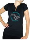 Macaron Rock'n Roll - T-shirt femme Col V