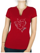 Coeurs Arabesque - T-shirt femme Col V