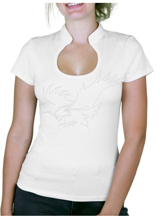 Aigle en Chasse - T-shirt femme Col Omega