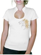 Cheval ébouriffé - T-shirt femme Col Omega