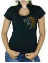 Cheval ébouriffé - T-shirt femme Col Omega