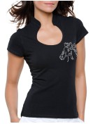 Tête de Cheval - T-shirt femme Col Omega
