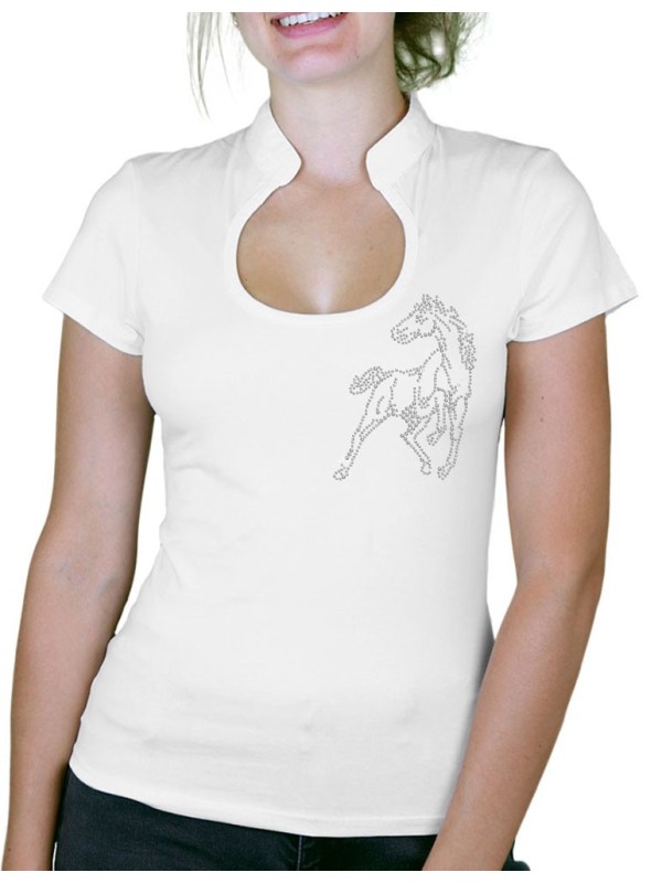 Cheval - T-shirt femme Col Omega