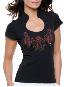 Collier Indien - T-shirt femme Col Omega