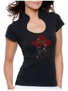 Femme au Chapeau - T-shirt femme Col Omega
