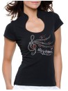 Clé de Sol Rock'n Boogie - T-shirt femme Col Omega