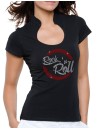 Macaron Rock'n Roll - T-shirt femme Col Omega