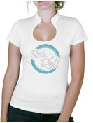 Macaron Rock'n Roll - T-shirt femme Col Omega