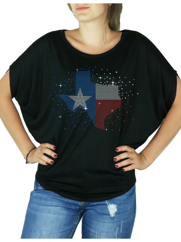 Carte Texas - T-shirt femme Manches Chauve Souris