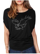 Aigle en Chasse - T-shirt femme Manches Chauve Souris