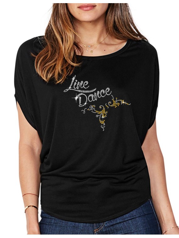 Line Dance Arabesque - T-shirt femme Manches Chauve Souris