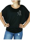 Mini Cheval Strass - T-shirt femme Manches Chauve Souris