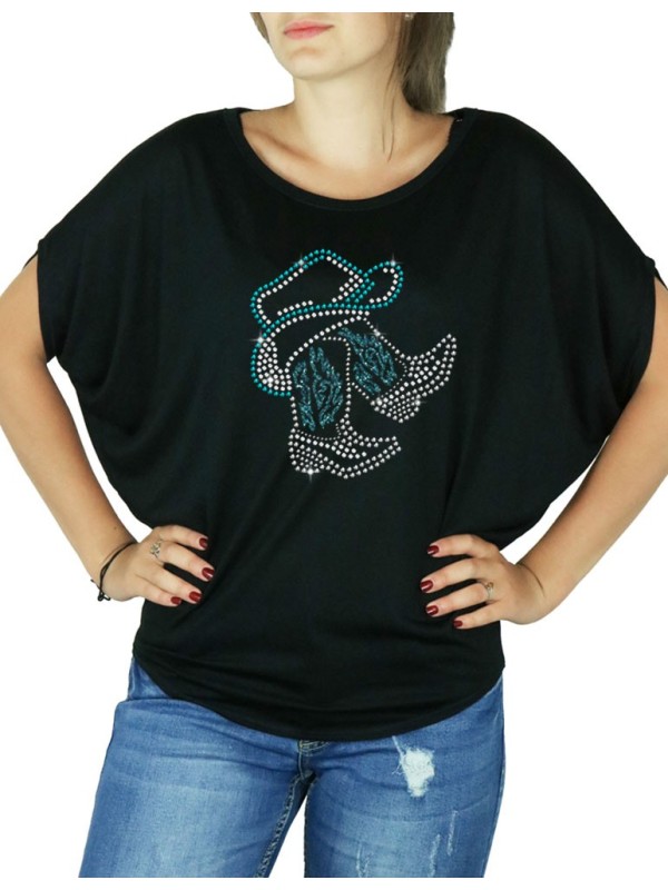 Bottes Sous Chapeau - T-shirt femme Manches Chauve Souris