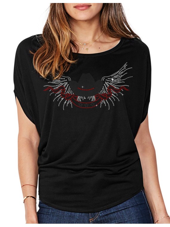 Chapeau Ailés - T-shirt femme Manches Chauve Souris