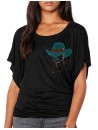 Femme au Chapeau - T-shirt femme Manches Papillon