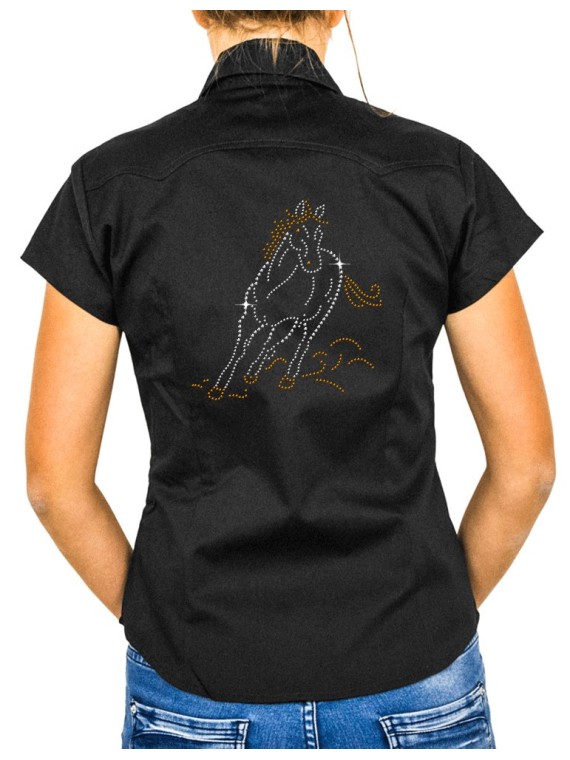 Cheval Au Galop - Chemise Femme Manches Courtes