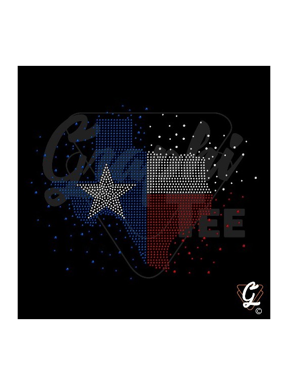 Strass en plaque motif texas