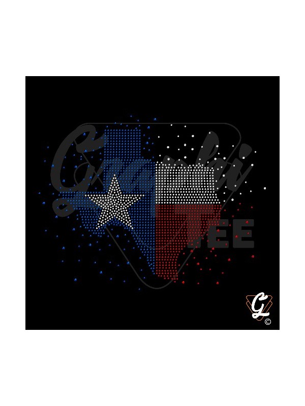 Strass en plaque motif texas