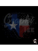Strass en plaque motif texas
