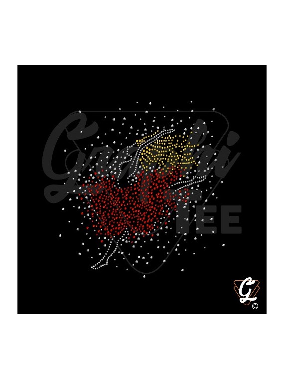 Plaque de strass danseuse rouge