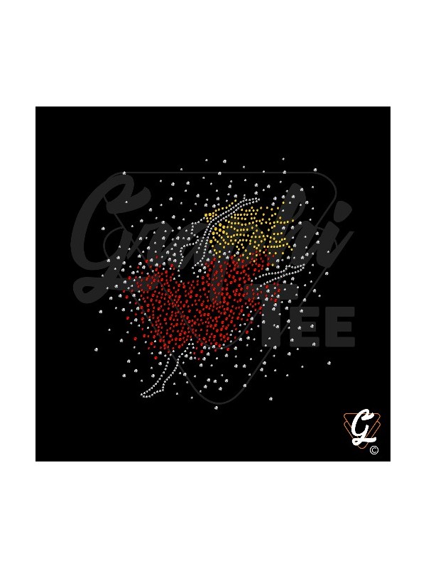 Plaque de strass danseuse rouge