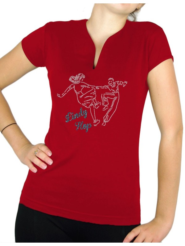 Danseurs Swing - Lindy hop - T-shirt femme Col V