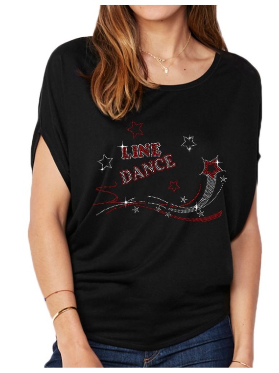 Shooting star line dance - T-shirt femme Manches Chauve Souris