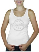 Motif strass macaron country - tee shirt Femme