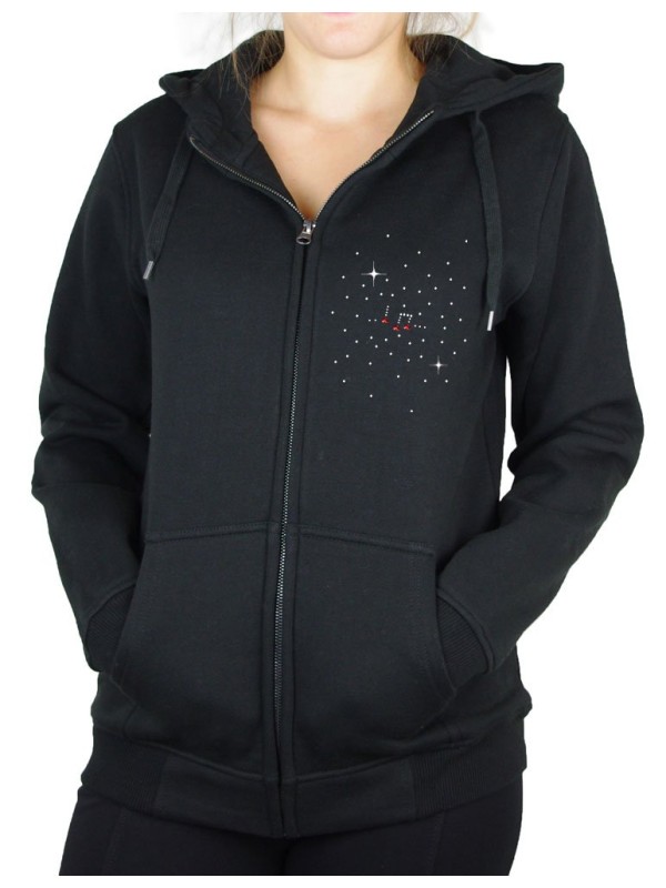 women's hoodie pattern rhinestone key floor